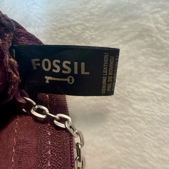 Rare Fossil Long Live Vintage 1954 Eggplant Leather Keychain Coin Pouch SL2999 - Picture 8 of 9